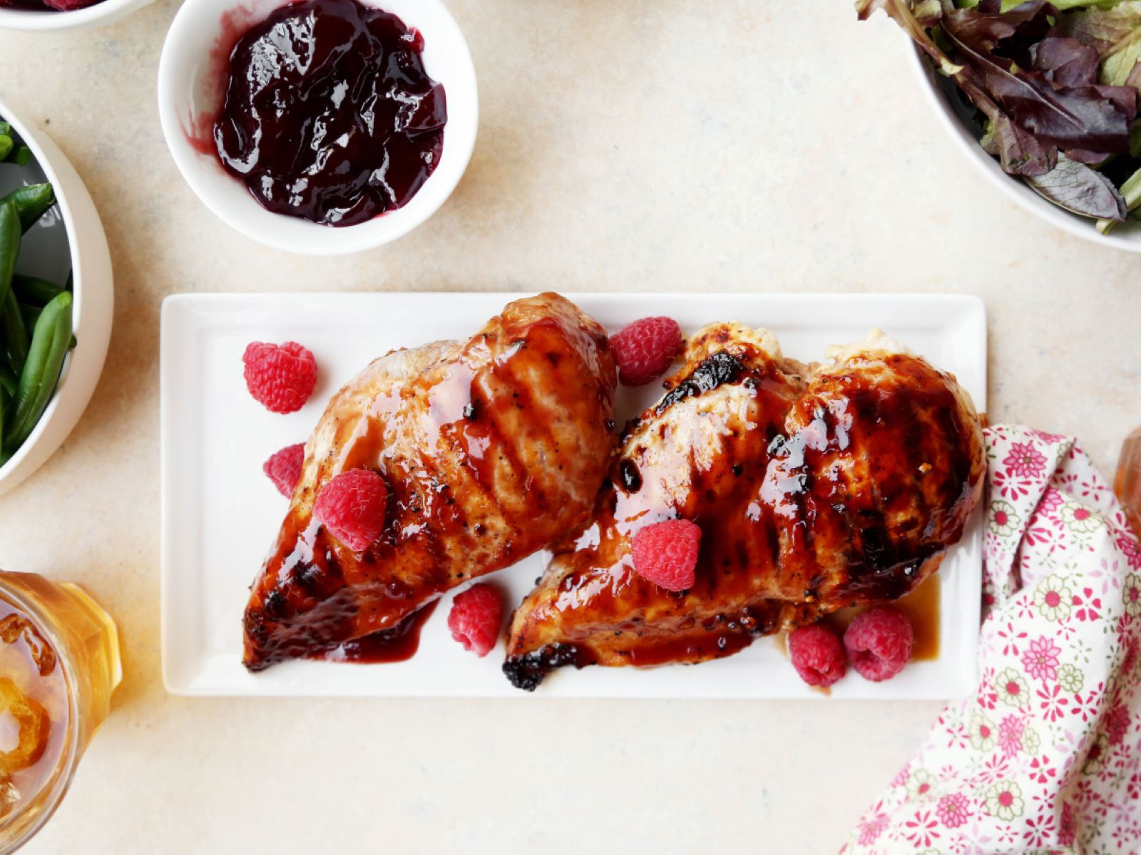 Braised Chicken With Raspberry Glaze