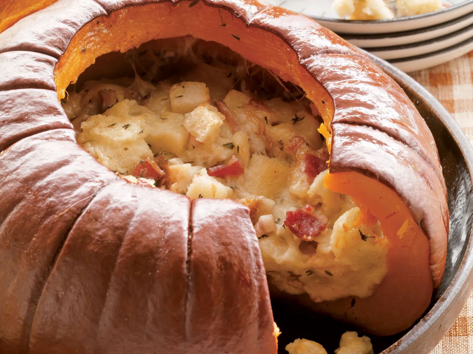 Delicious And Nutritious Pumpkin Stuffed With A Variety Of Ingredients