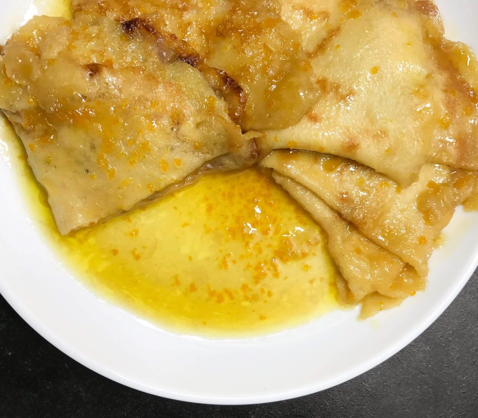 Delicious French Crepes With Butter And Rum