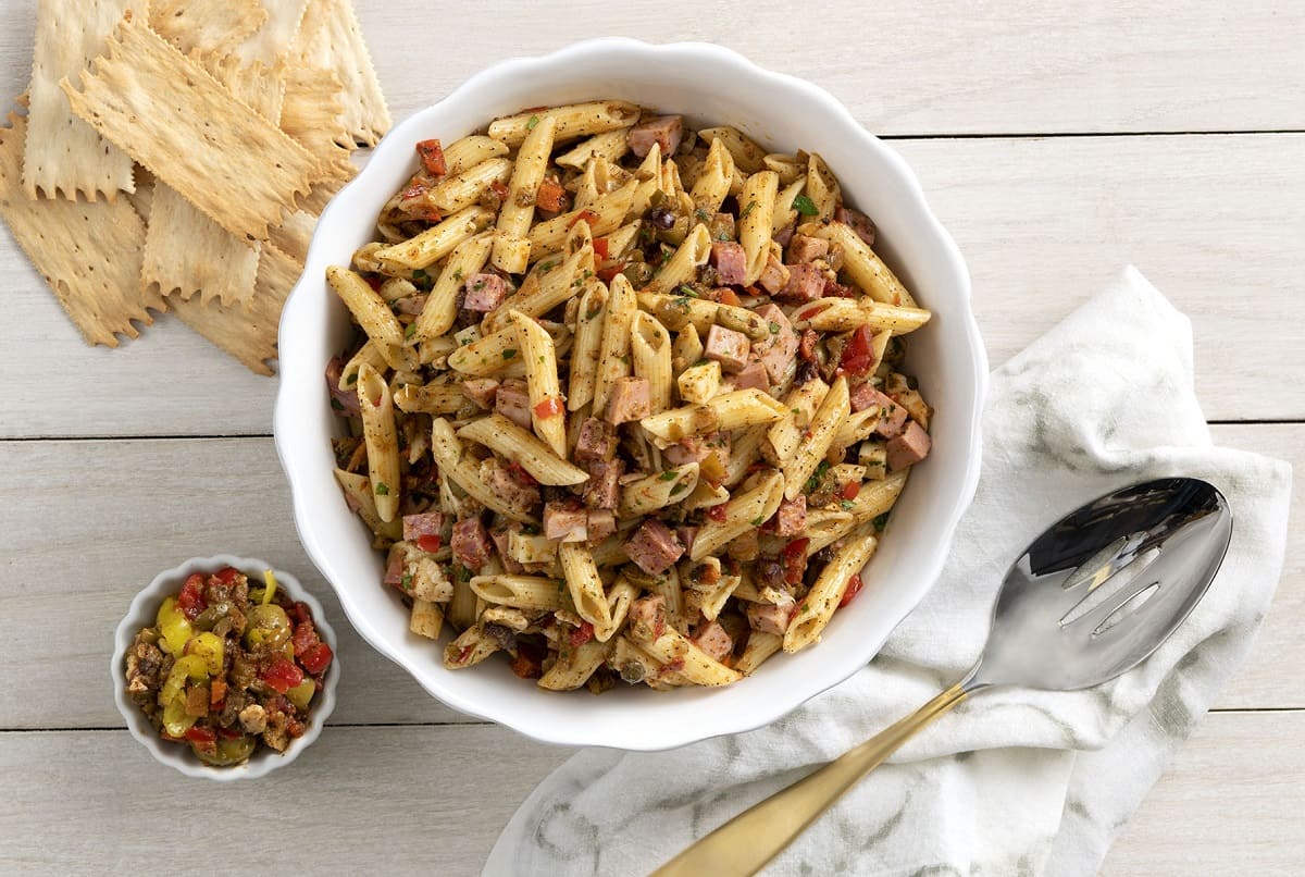 Delicious Muffaletta Pasta Salad For Weekend Gatherings