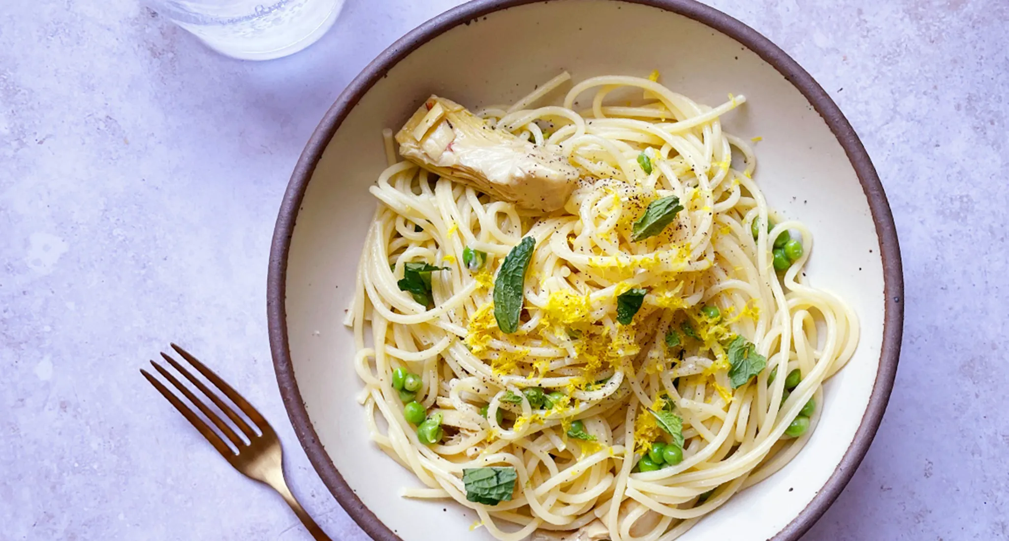 Delicious Pasta With Artichokes, Peas, And Fresh Mint