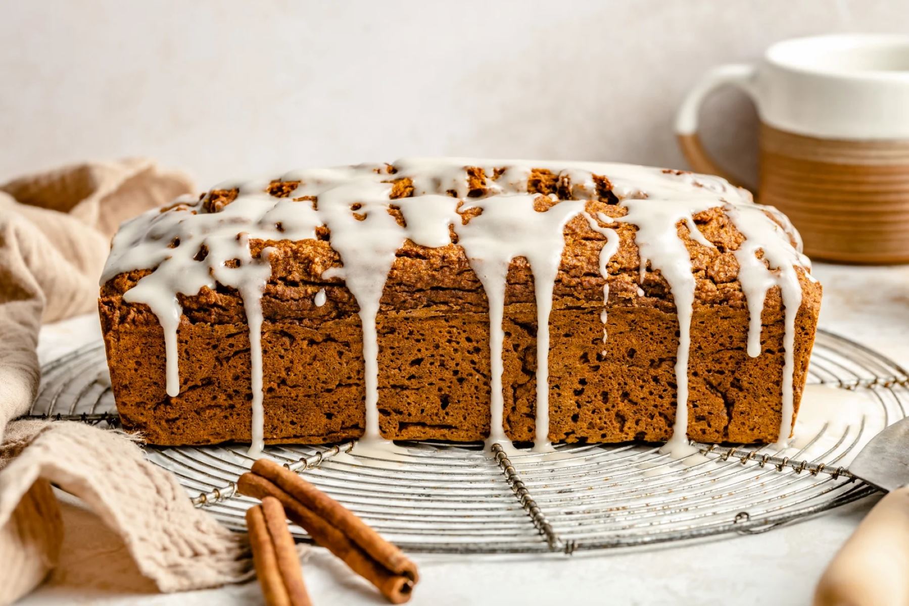 Delicious Pumpkin Yogurt Loaf With Maple Caramel Drizzle