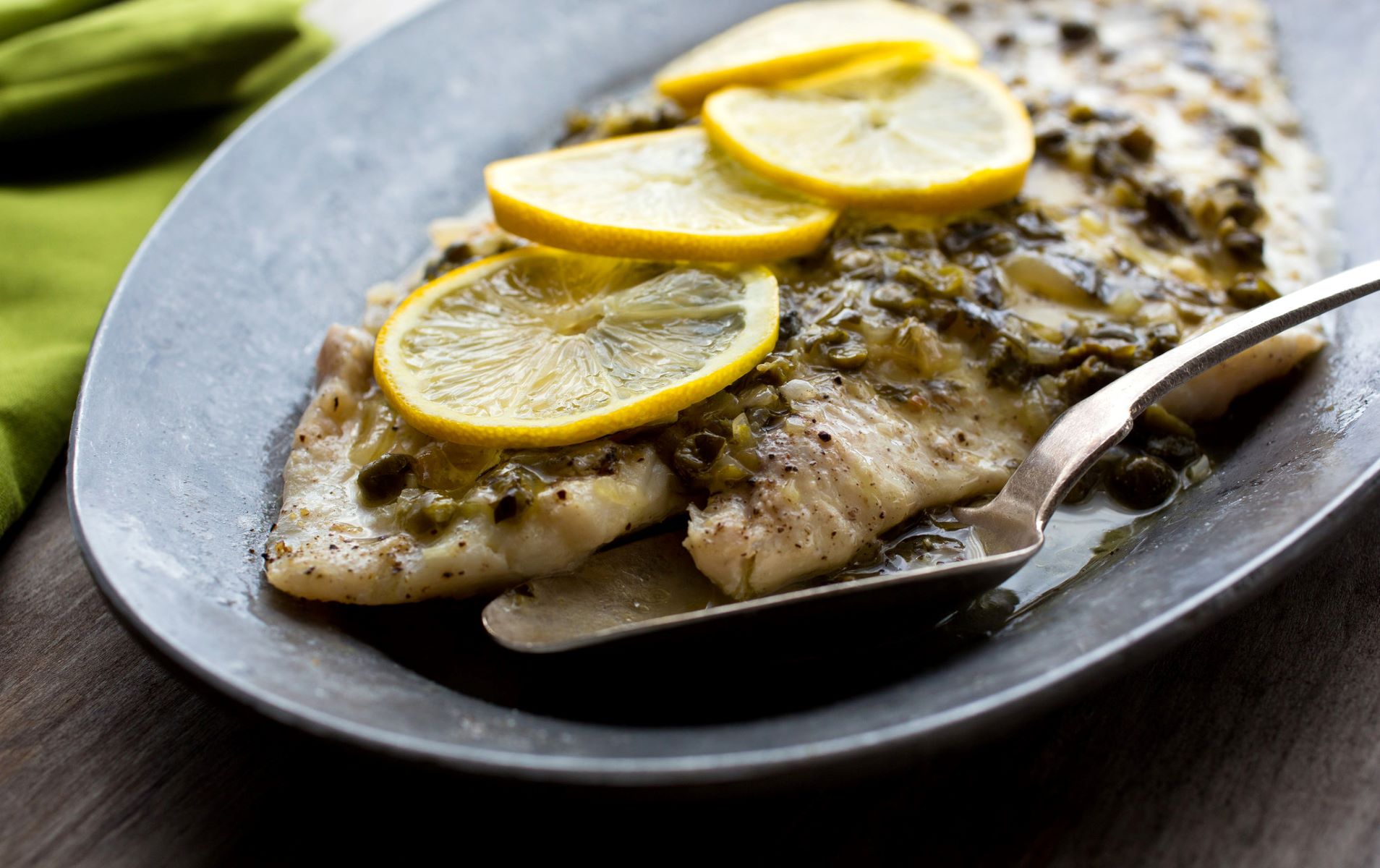 Delicious Sole With Capers, Cornichons, And A Rich Brown Sauce