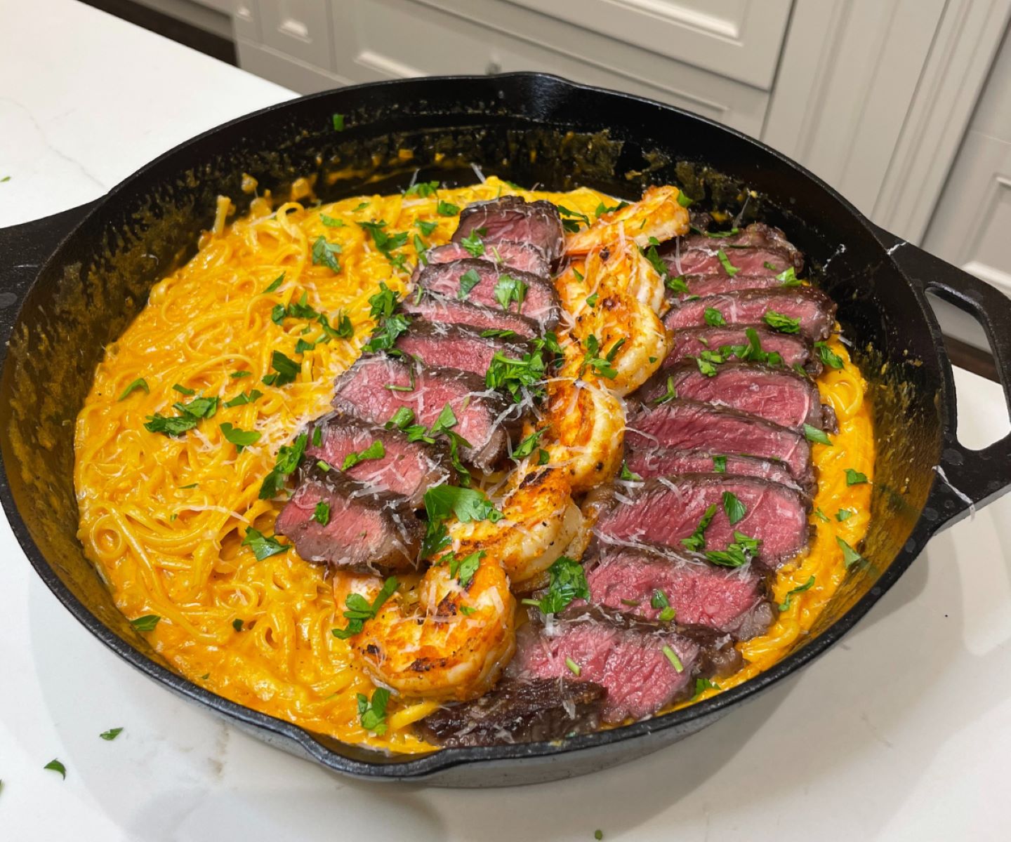 Delicious Surf And Turf Pasta For Foodie Friday