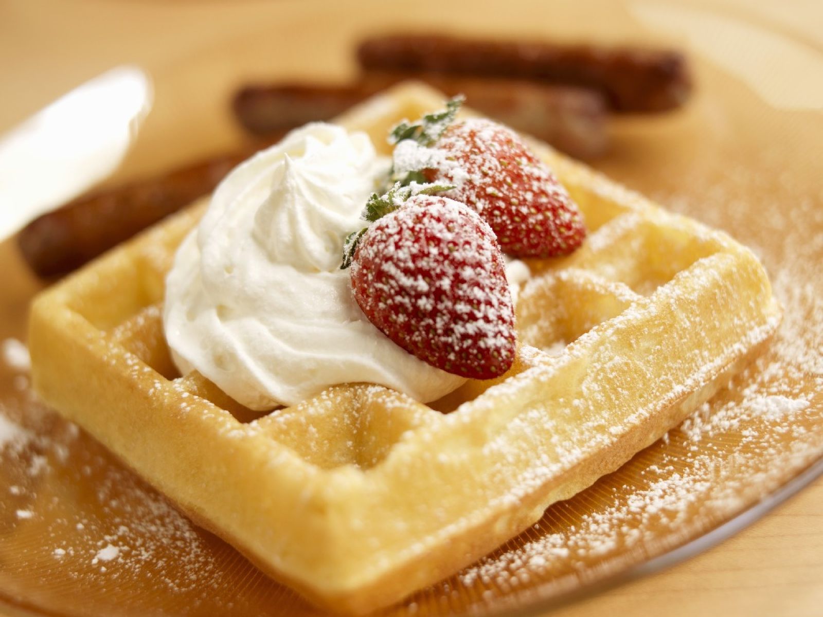 Delicious Waffles And Cream For French Fridays