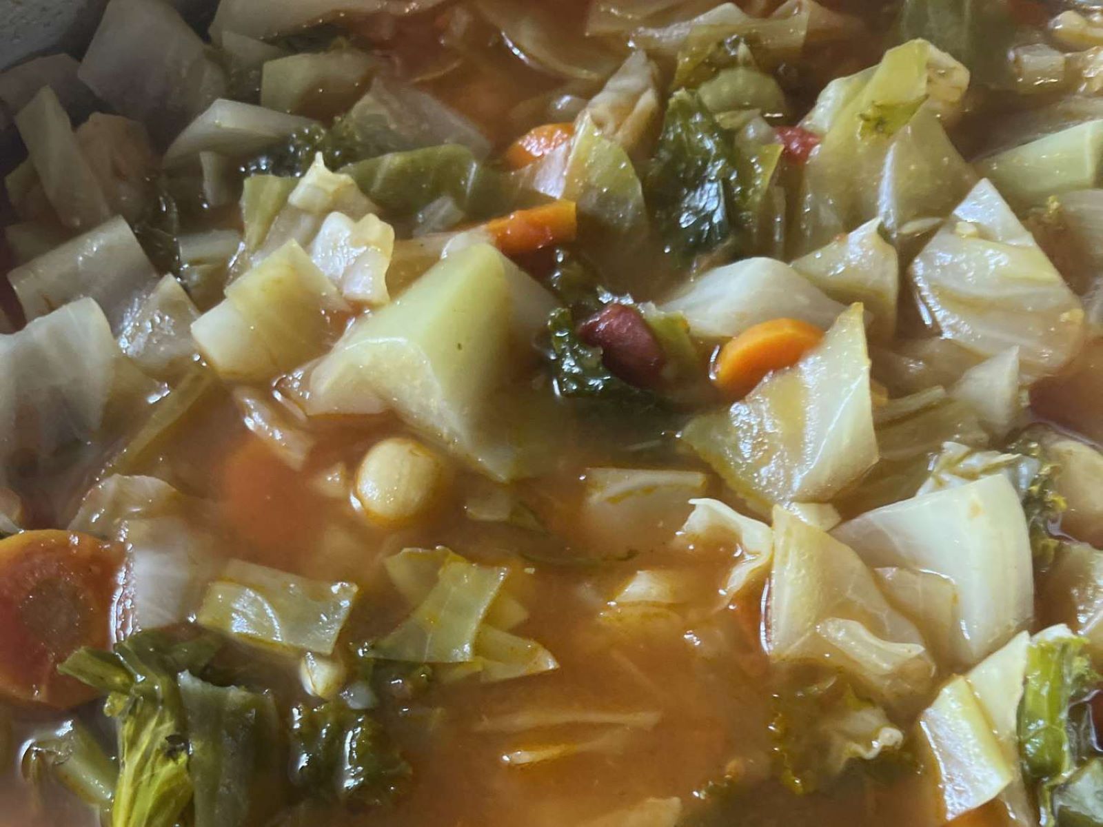 Healthy Cabbage Soup With White Beans And Kale