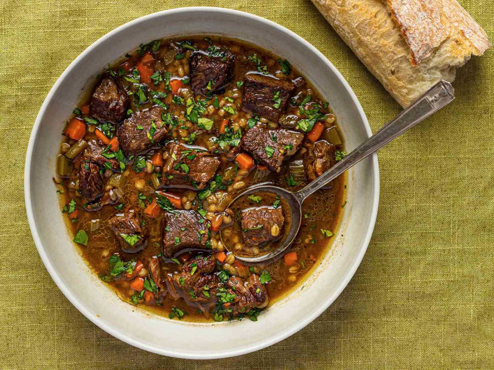 Hearty Beef Barley Soup For Foodie Friday
