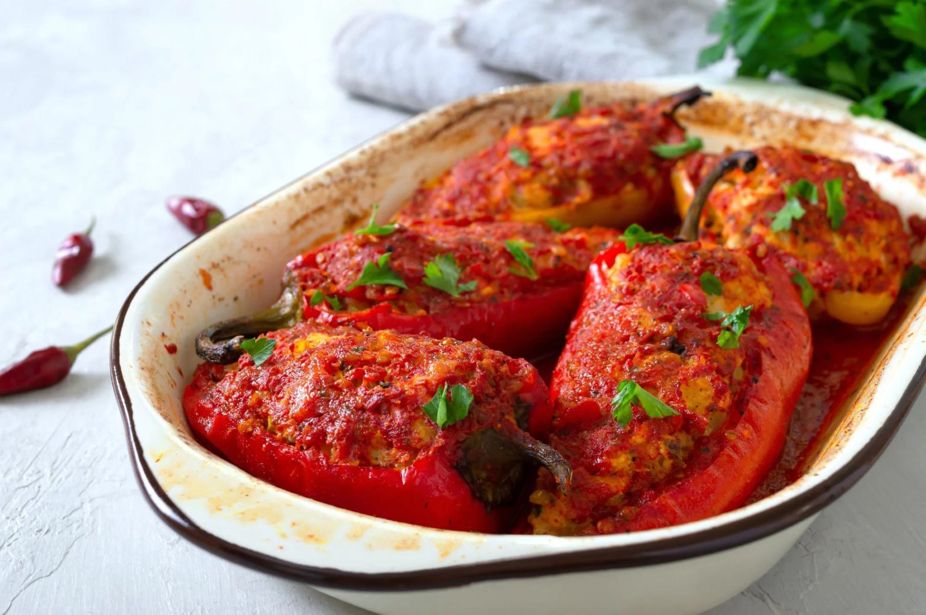 Stuffed Red Peppers With Eggplant: A Delicious And Flavorful